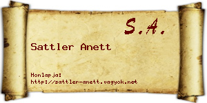 Sattler Anett névjegykártya